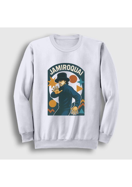 Unisex Beyaz Virtual Insanity Jamiroquai Sweatshirt