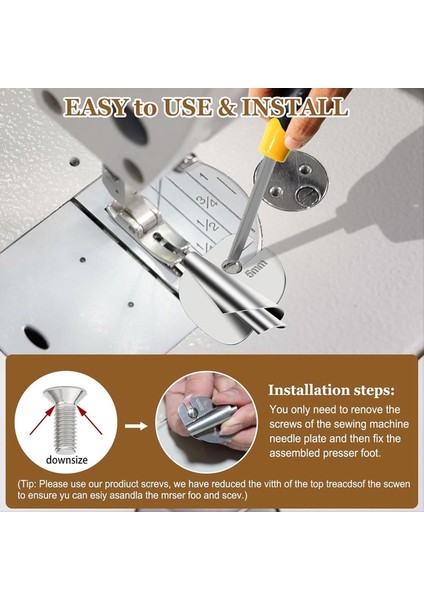 Yükseltilmiş Evrensel Dikiş Hemming Ayağı Seti 8 Boyutlar Hemming Ayakları [3-10MM] Ev Için Endüstriyel Dikiş Makineleri (Yurt Dışından) fırsatları