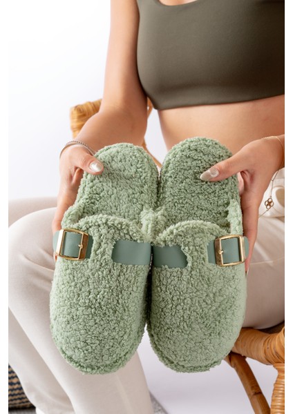 Kadın Ev Terliği Kemer Geçmeli Şık Giyim Hediyelik Çeyiz Bohça Misafir Terliği