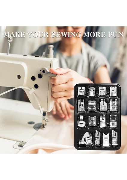 16 Adet Dikiş Makinesi Baskısı Ayakları Seti, Dikiş Makinesi Ayağı Kardeşi Için Uygun, Şarkıcı/janome/babylock (Yurt Dışından) fırsatları