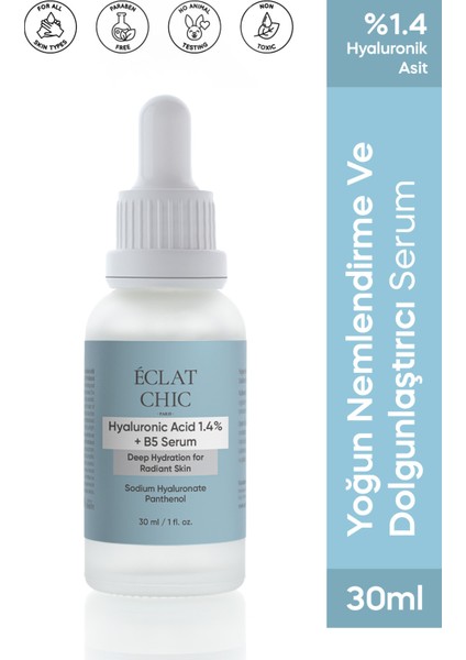 Yoğun Nemlendirme ve Dolgunlaştırıcı Etkili Yenileyici Cilt Bakım Serumu (Hyaluronic Acid %1.4 + B5)