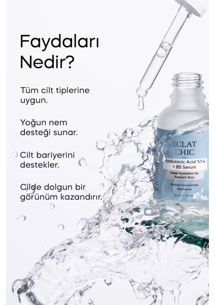 Yoğun Nemlendirme ve Dolgunlaştırıcı Etkili Yenileyici Cilt Bakım Serumu (Hyaluronic Acid %1.4 + B5) modelleri