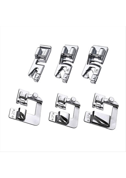 6pcs Haddelenmiş Baskı Ayağı, Geniş Haddelenmiş Ayak Seti, Çoğu Düşük Dikiş Makinesi Için Dar Hemmer Ayak Seti (Yurt Dışından)
