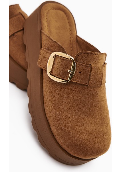 Clara Taba Süet Tokalı Kadın Terlik