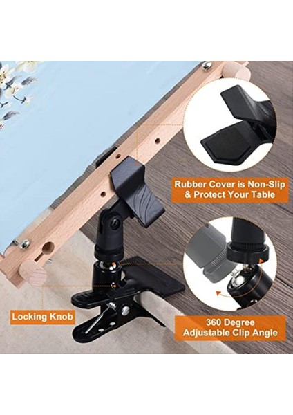 Mystique Nakış Çember Klipsi, 360 ° Döner Ayarlanabilir Masa Klipsi, 4,03 Cm&#39;ye Kadar Açılan Çapraz Sap Klipsleri, Iğne Dikiş Için 2pcs (Yurt Dışından) fırsatları