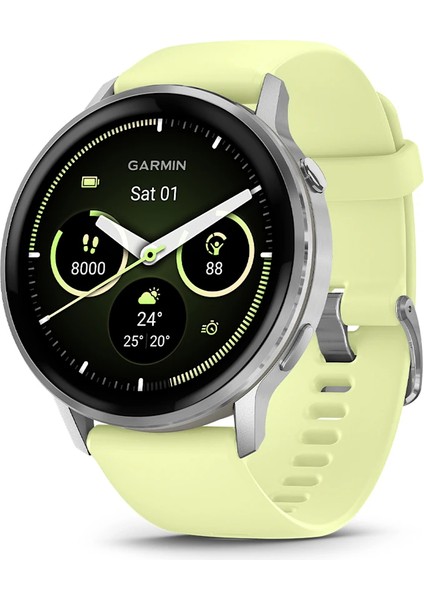 Venu 4 - 45 mm - Gümüş Sarı Silikon Kayışlı