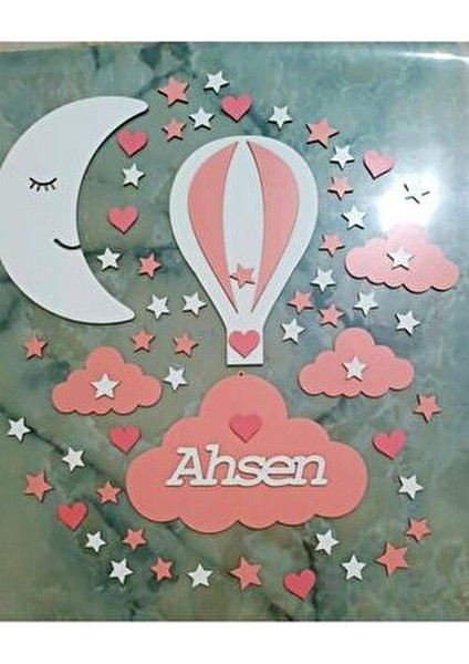 Ahşap Işıklı Çocuk Odası Dekoru Sevimli Bulut ve Yıldız Teması 30 cm modelleri