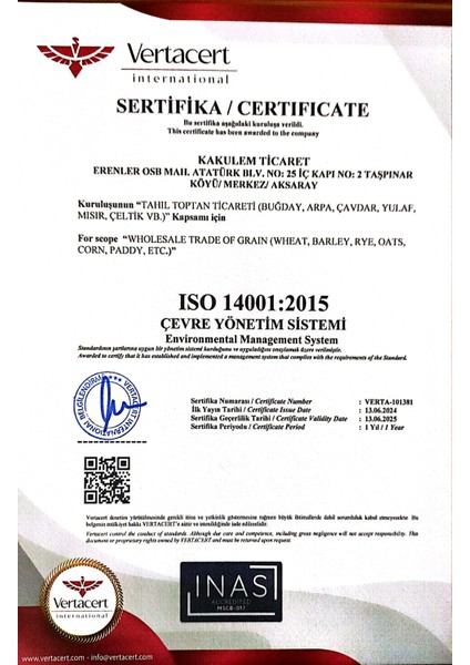 Sertifikalı Ata Tohum Ekmeklik Tam Buğday Unu 3 kg