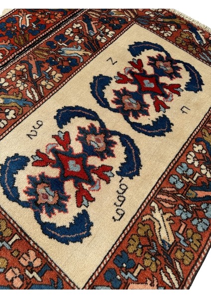 El Dokuma Imzalı Çanakkale Dobag Halısı 102X147 Kök Boya %100 Yün Halı Kiremit indirimleri