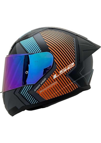 Rapid 2 Extra Full Face Motosiklet Kaskı Gökkuşağı Vizörlü