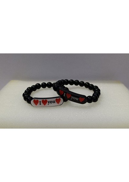 2'li Siyah Inci I Love You Yazılı Model Kadın Bileklik Seti fiyatları