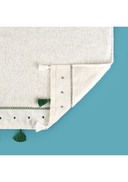 Soft Piene Yüz Havlusu - Ekru / Yeşil - 50X90 cm modelleri