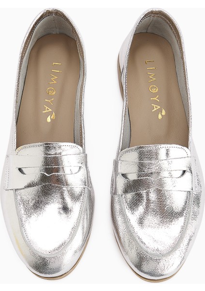 Solina Hakiki Deri Gümüş Rugan Makosen Ayakkabı Rahat Günlük Loafer modelleri