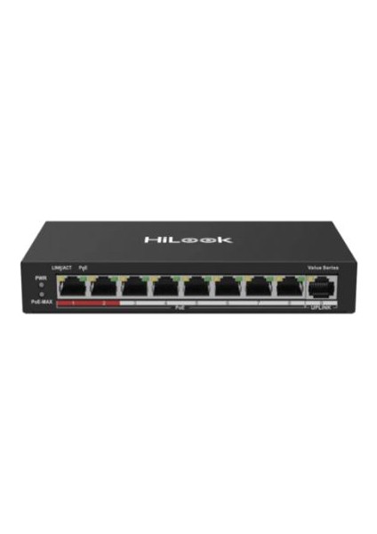 Hılook NS-0109P-60(B)(O-STD) 8xfe+1xfe Uplınk Yönetilemez 60W Poe Switch