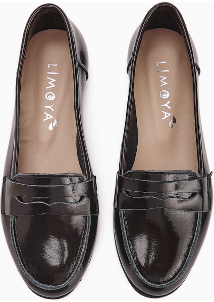 Solina Hakiki Deri Siyah Rugan Makosen Ayakkabı Rahat Günlük Loafer fırsatları