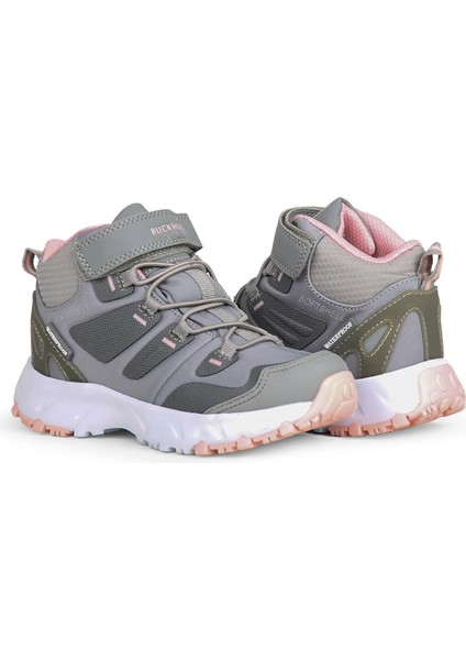 Zyon High Kız Çocuk Gri Pembe Waterproof Bot (31-35 Numara)