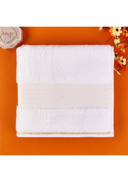 Soft Golden Star Blank Yüz Havlusu - Ekru - 50X90 cm