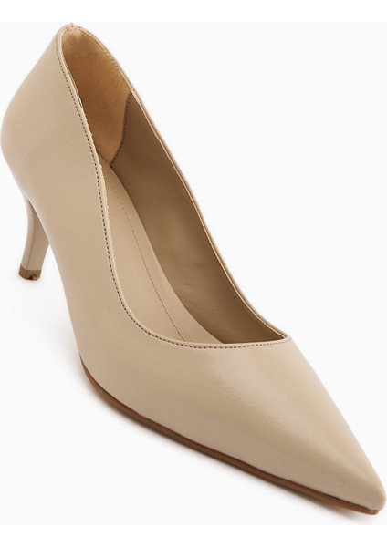 Flora Bej Stiletto Kadın Topuklu Ayakkabı