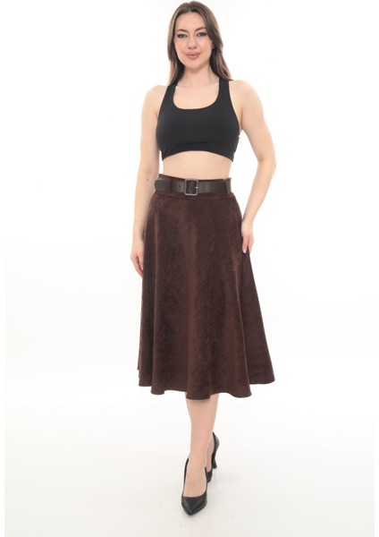Kadın Kışlık Kloş Etek 780 Kadife Şöni Kumaş 75 cm Boyunda