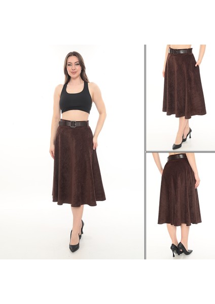 Kadın Kışlık Kloş Etek 780 Kadife Şöni Kumaş 75 cm Boyunda indirimleri