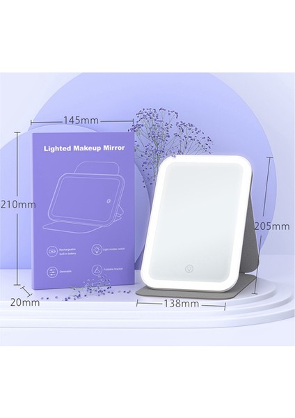 Tek Tıklamayla Üç Renkli 360 Derece Dönen Manyetik Kontrol Modeli LED Işıklı Canlı Ayna Makyaj Aynası, Pembe (Yurt Dışından) indirimleri