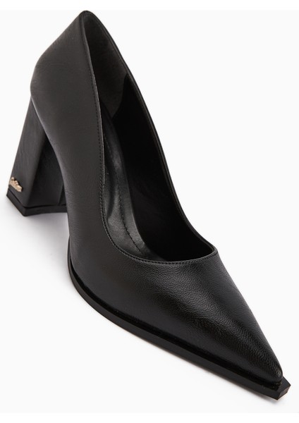 Lucy Siyah Kalın Topuklu Ayakkabı Kadın Stiletto modelleri