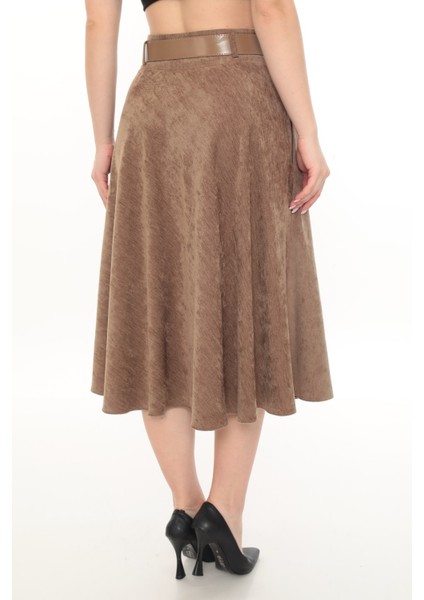 Kadın Kışlık Kloş Etek 780 Kadife Şöni Kumaş 75 cm Boyunda modelleri