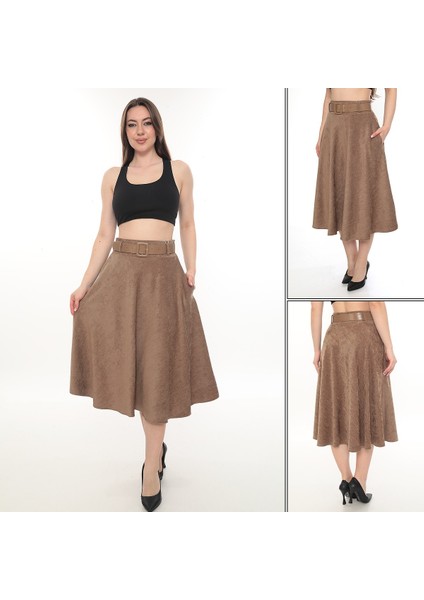 Kadın Kışlık Kloş Etek 780 Kadife Şöni Kumaş 75 cm Boyunda indirimleri