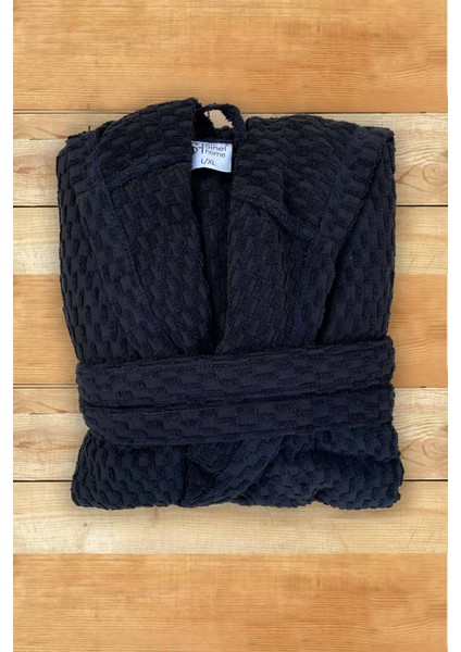 Ipekçe Home %100 Pamuk Kapüşonlu Lüks Bornoz Xl