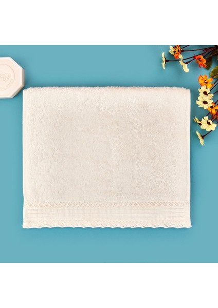 Soft French Cottage Kroşeli El Havlusu - Ekru - 30X50 cm