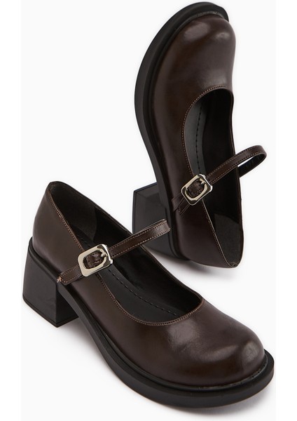 Mirka Kahve Bantlı Kadın Loafer Ayakkabı