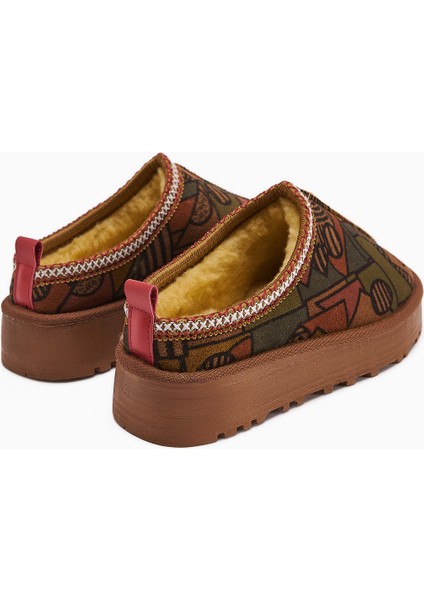 Anne-Liis Desenli Dokuma Detaylı Kışlık Terlik fırsatları