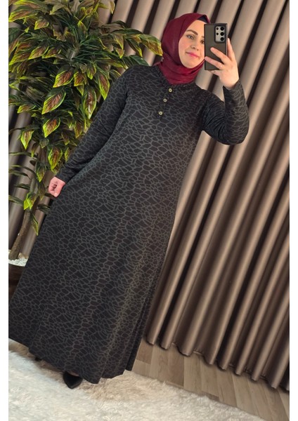 Kadın Tesettür Giyim Büyük Beden Anne Leopar Desen Elbise fiyatları