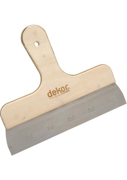 146 Eğri Ahşap Saplı Ispaltula 25 cm (Paslanmaz Çelik)