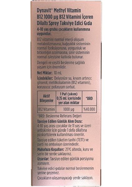 Vitamin B12 1000 Mcg 10 ml fiyatları