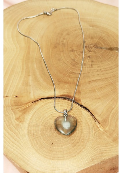 Florit Doğal Taşı Zincirli El Yapımı Kolye Uç: 2 cm Zincir: 20 cm Kutulu indirimleri