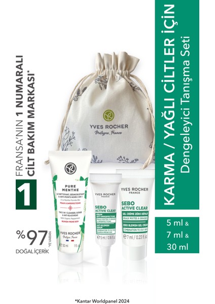 Karma/yağlı Cilt- Arındırıcı ve Yağ Dengeleyici Bakım Rutini Tanışma Seti