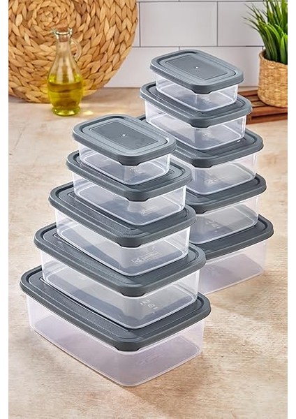 Prime Glowart 5'li Sızdırmaz Hava Almaz Buzdolabı Düzenleyici &amp; Saklama Kabı Dikdörtgen Şeffaf Saklama Kabı Seti Buzdolabı Organizeri fiyatları