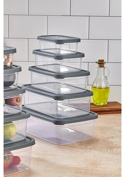 Prime Glowart 5'li Sızdırmaz Hava Almaz Buzdolabı Düzenleyici &amp; Saklama Kabı Dikdörtgen Şeffaf Saklama Kabı Seti Buzdolabı Organizeri indirimleri