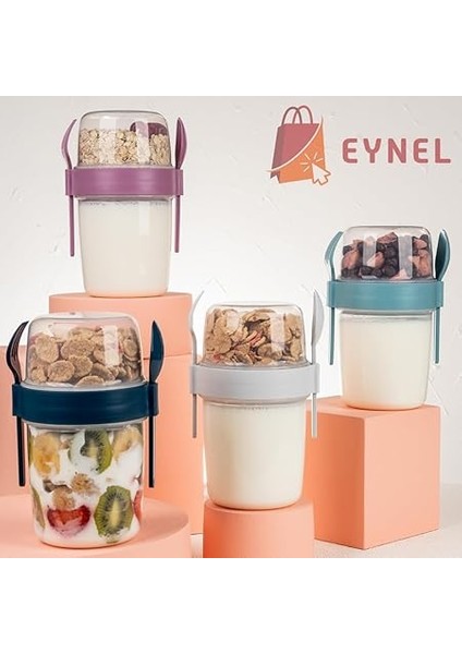 ml Take-Go Kaşıklı Hazneli Meyveli Müsli Kabı Piknik Iş Yoğurt Süt Bardağı Kapaklı ve Kaşıklı Kahvaltı Bardakları, Tahıl Tepesi Yulaf Ezmesi Granola (Gece Mavisi) indirimleri