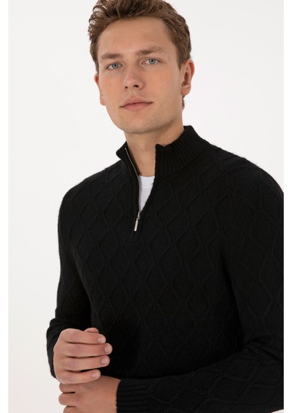 Erkek Siyah Kazak /triko 50315035-VR046 fiyatları