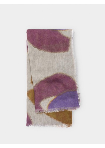 Yün ve Pamuklu Desenli Şal