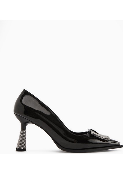Merisa Siyah Rugan Taşlı Kadın Stiletto Ayakkabı fiyatları