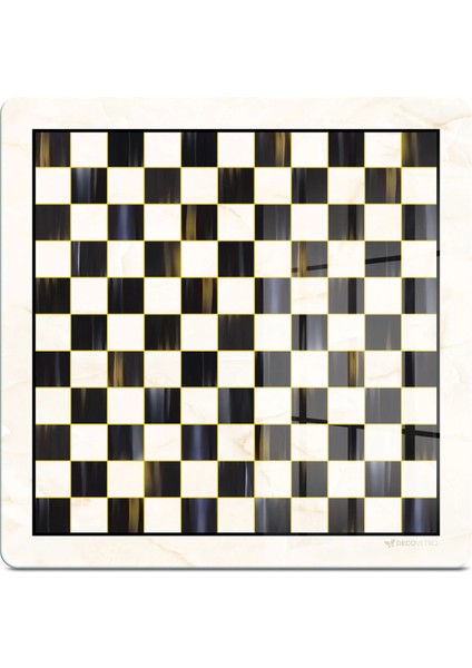 Cam Kesme Tahtası ve Sunumluk Kare Mackenzie Black White Damalı 30X30 cm fiyatları