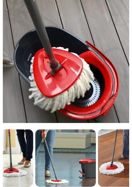 Döner Başlıklı Mop Uyumlu Yedek Mop Bezi – Standart Ölçü, Leke Tutmaz, Koku Yapmaz