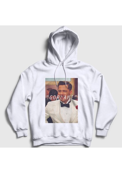 Unisex Beyaz Gorlami Brad Pitt Inglourious Basterds Kapüşonlu Sweatshirt