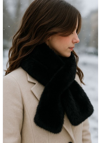 Kadın Sıcak Tutucu Kürklü Kışlık Boyunluk Atkı