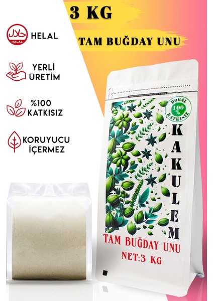 Sertifikalı Tam Buğday Unu 3 kg Özü Yüksek Ata Tohum