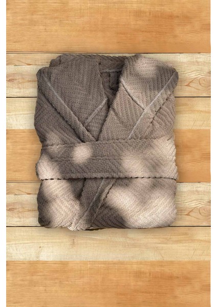 %100 Pamuk Kapüşonlu Lüks Bornoz Xl