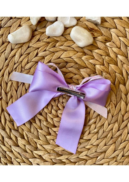 Kurdele Model Çocuk ve Yetişkinler Için Lila ve Pudra Renk El Yapımı Iki Adet Toka modelleri